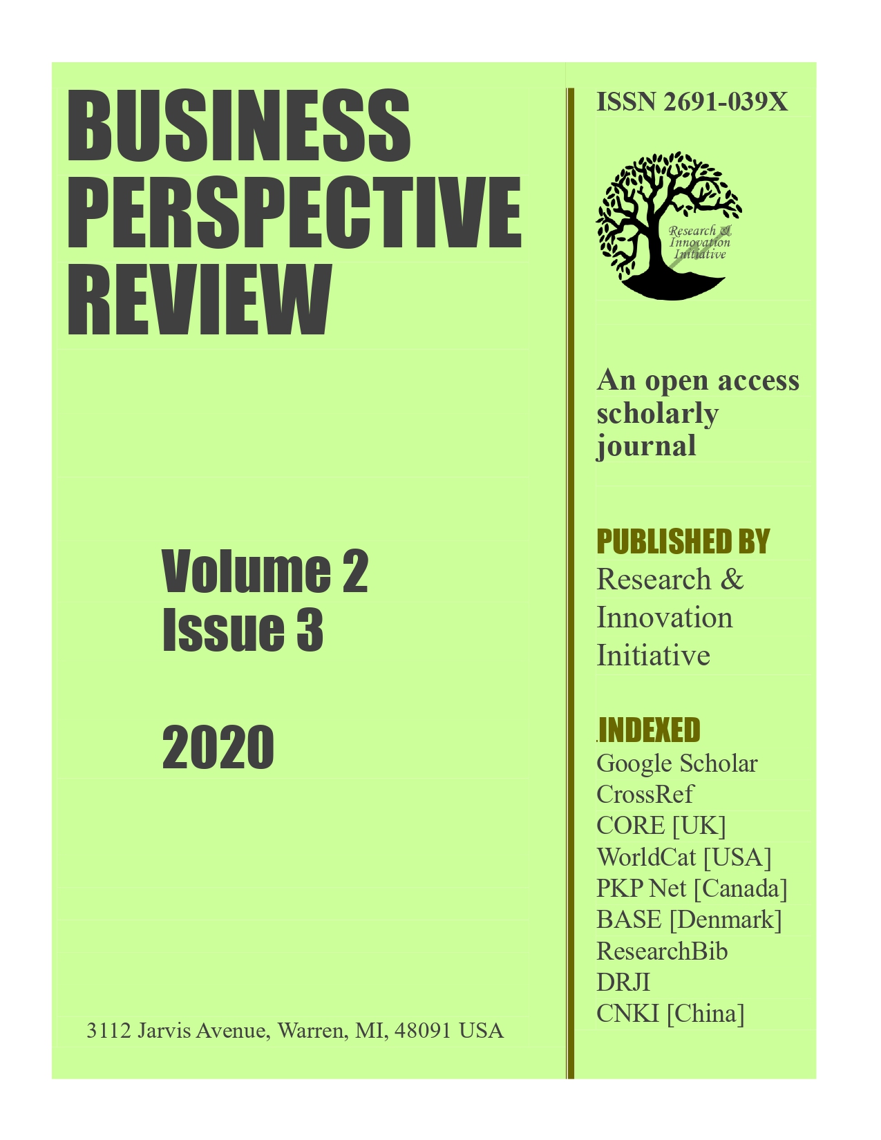 					View Vol. 2 No. 3 (2020): Business Perspective Review
				