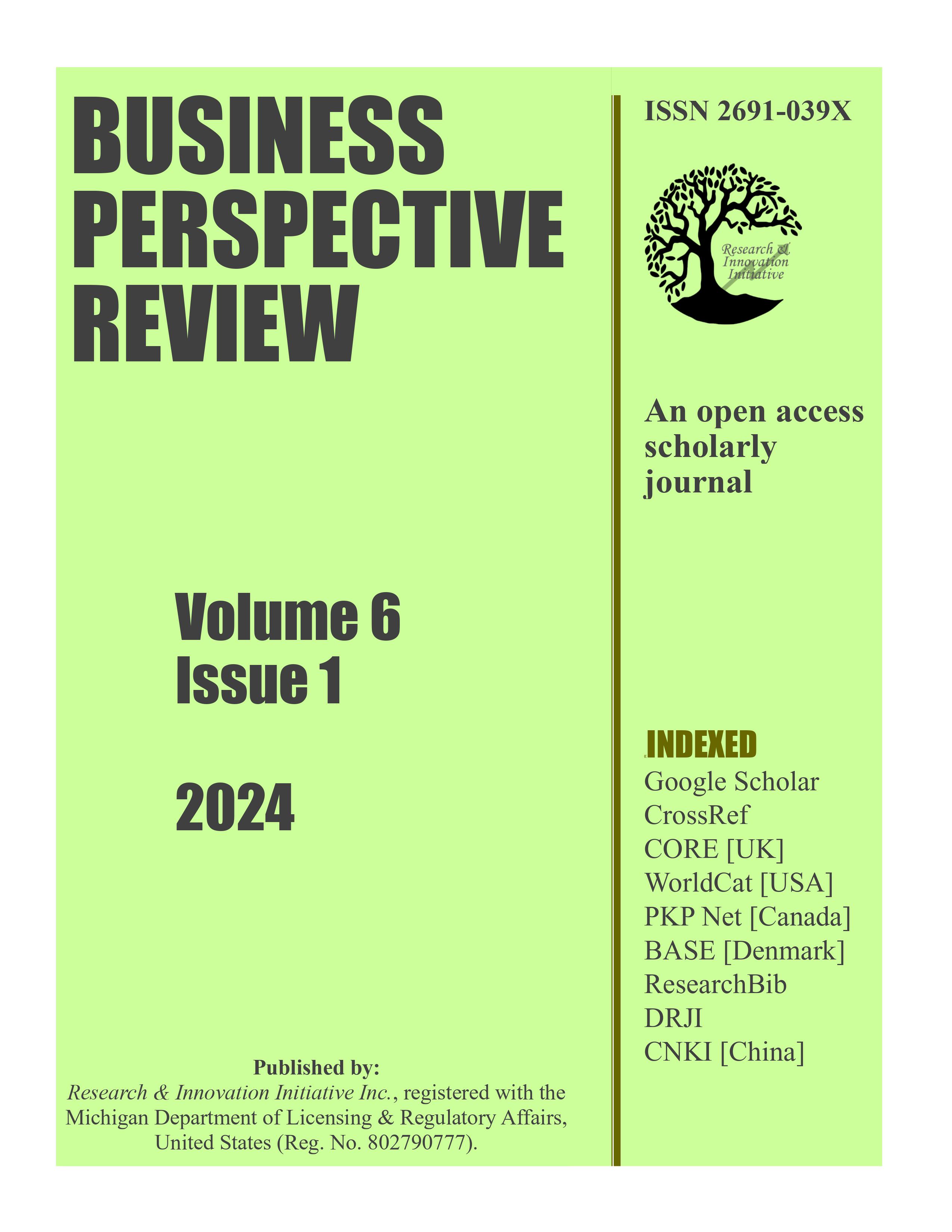 					View Vol. 6 No. 1 (2024): Business Perspective Review [Submission going on]
				