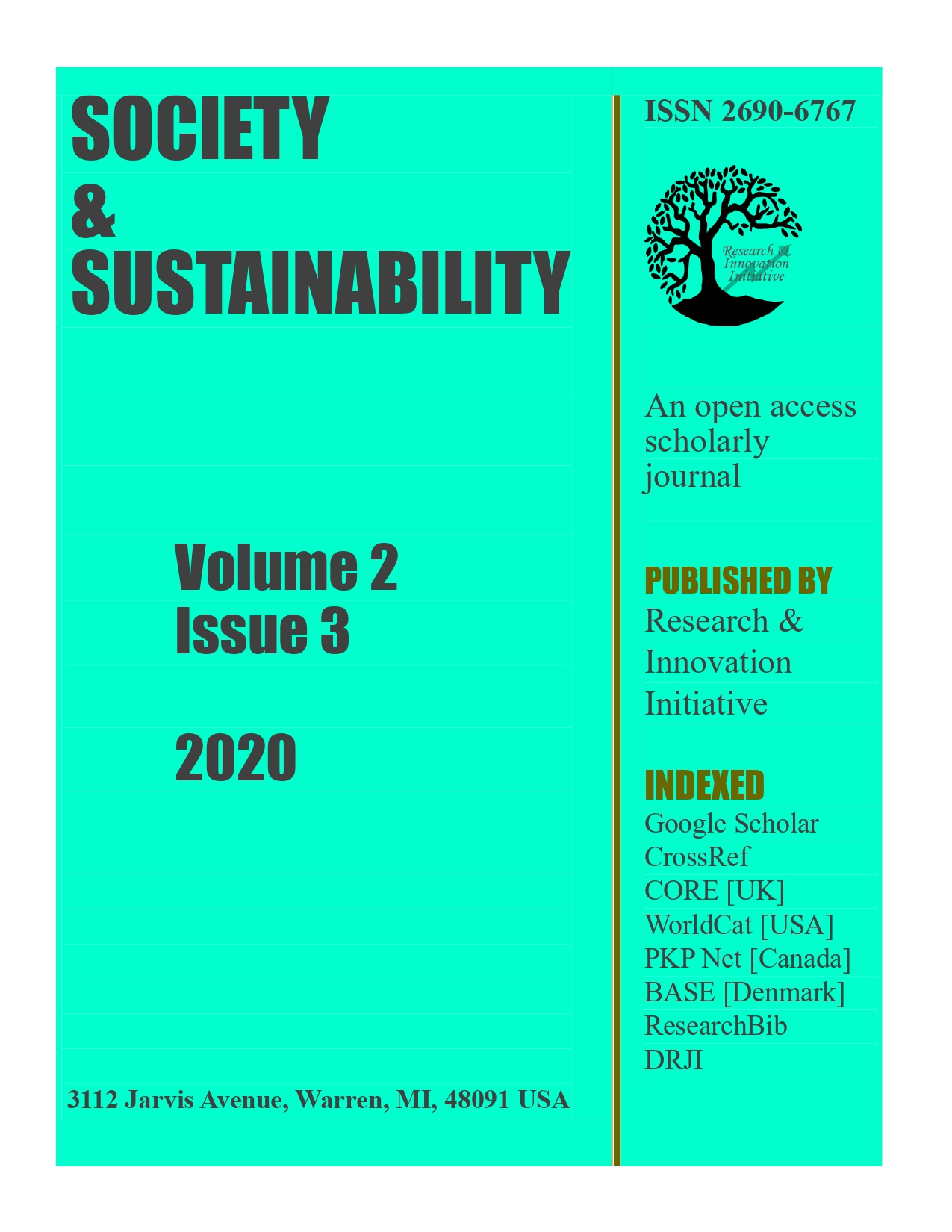 					View Vol. 2 No. 3 (2020): Society & Sustainability
				