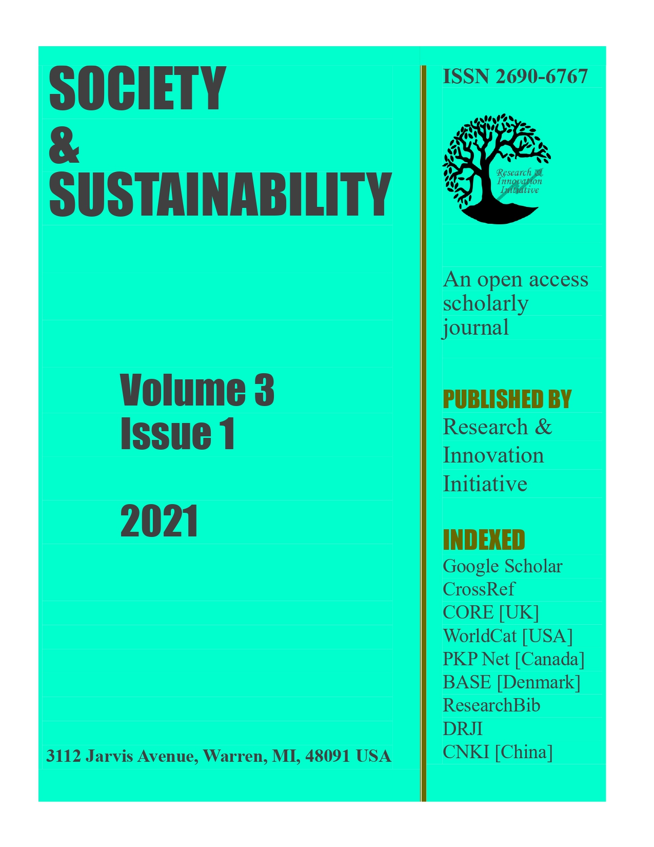 					View Vol. 3 No. 1 (2021): Society & Sustainability
				